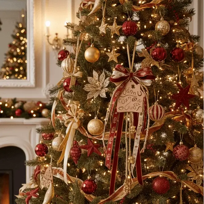 Χριστουγεννιάτικο Γούρι "Ευτυχισμένο Σπίτι" - Ξύλινο Σπιτάκι με Χρυσές Λεπτομέρειες | Worthio