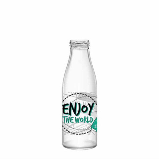 Μπουκάλι Γυάλινο Στρογγυλό 1lt Enjoy The World