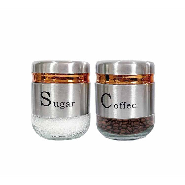 Σετ Δοχεία Καφέ Ζάχαρη Γυάλινα Sugar Coffee