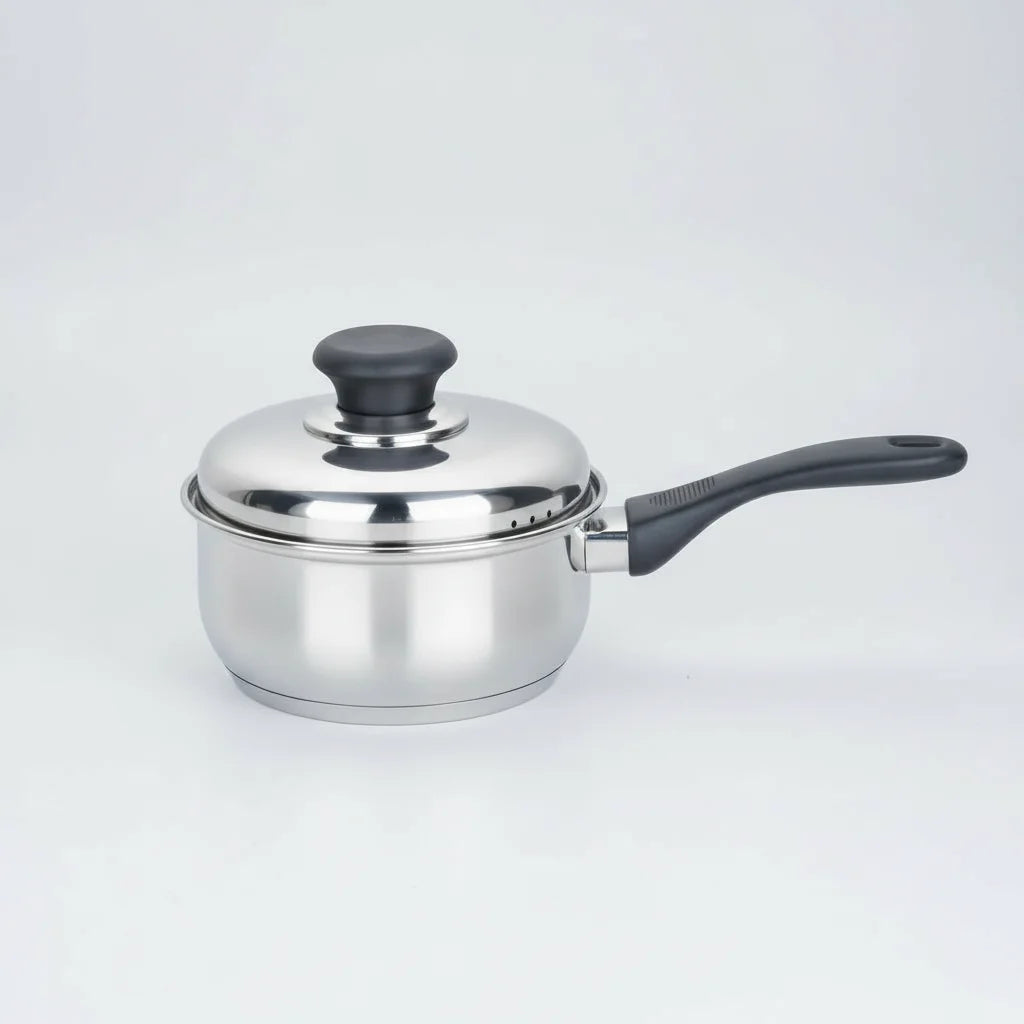 Κατσαρολάκι Γάλακτος Inox No14 με Καπάκι – Ανοξείδωτο Σκεύος για Ζέσταμα & Σάλτσες