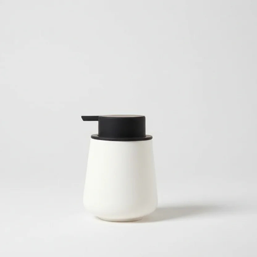 Αντλία Υγρού Σαπουνιού (Dispenser) από Δολομίτη 400ml – Λευκό Ματ (8.5 x 12.5cm) - Worthio #