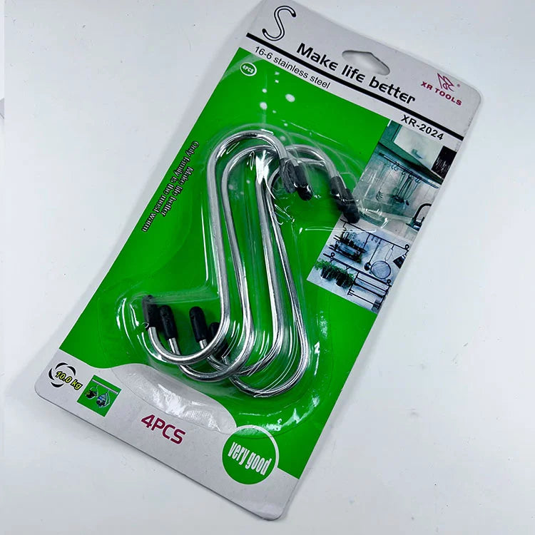 Κρεμάστρες S-Shape από Ανοξείδωτο Ατσάλι - Σετ 4 Τεμαχίων