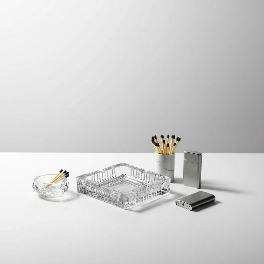 Αντιανεμικό Κρυστάλλινο Τασάκι – Πολυτελές Σταχτοδοχείο Εσωτερικού & Εξωτερικού Χώρου