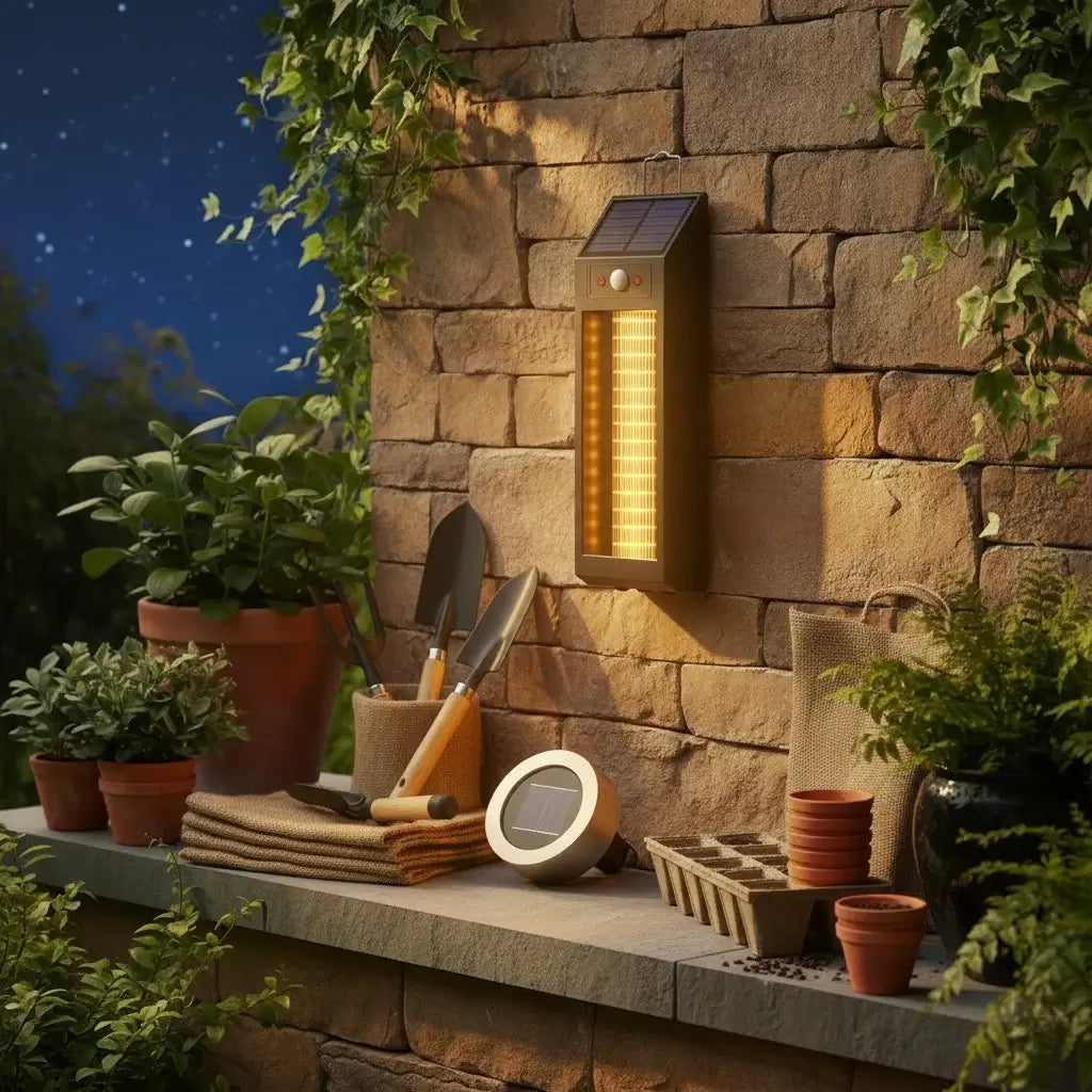 Ηλιακό Φωτιστικό Τοίχου LED με Αισθητήρα Κίνησης | Αδιάβροχο Εξωτερικό Φωτιστικό