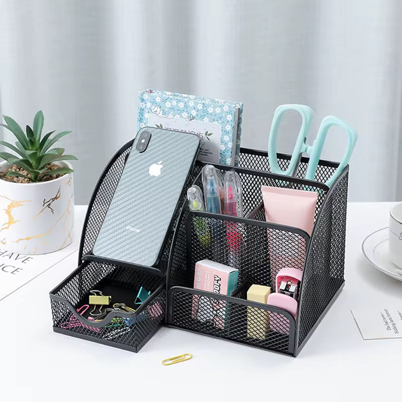 Οργανωτής Γραφείου Μεταλλικός - Multi Compartment Desk Organizer | Μαύρος Mesh Organizer