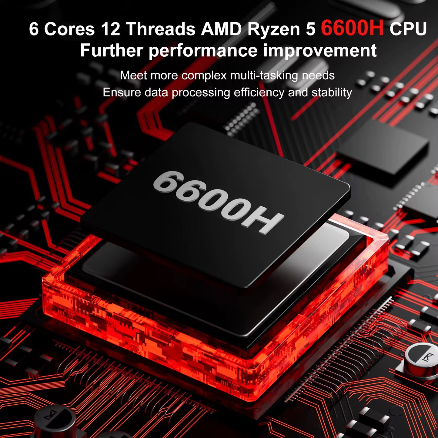 Firebat AM02 Mini PC | AMD Ryzen 5 6600H | 16GB DDR5 RAM | 512GB SSD | Compact Desktop