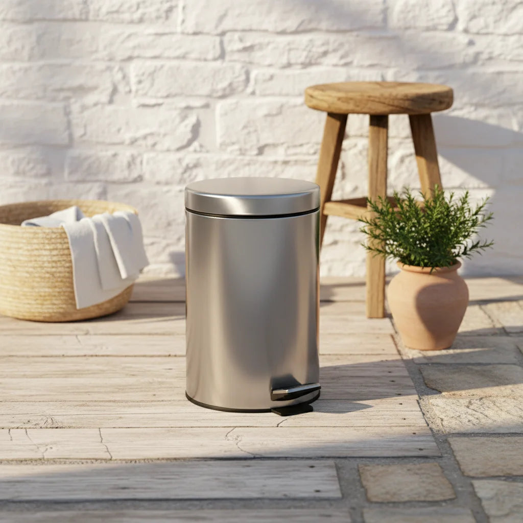 Κάδος Απορριμμάτων Μπάνιου INOX με Πεντάλ 3lt - Worthio #