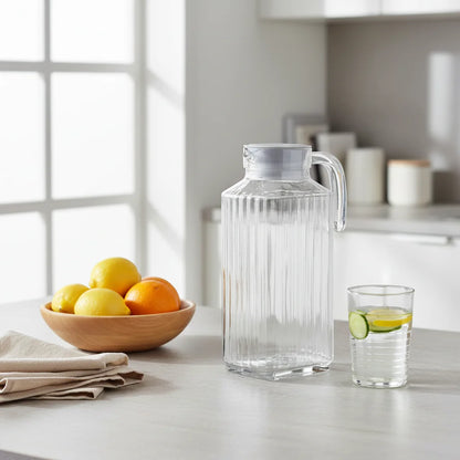 Κανάτα Γυάλινη  Οβάλ με Καπάκι 1800ml