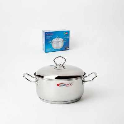 Ανοξείδωτη Κατσαρόλα Βαθιά Inox 304 (18/10) - Σειρά Food Grade (18cm - 30cm) - Εναλλακτική Όψη