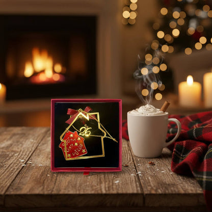 Χριστουγεννιάτικο Γούρι με κουτί δώρου “Santa Lives Here” – Για Ένα Σπίτι Γεμάτο Μαγεία