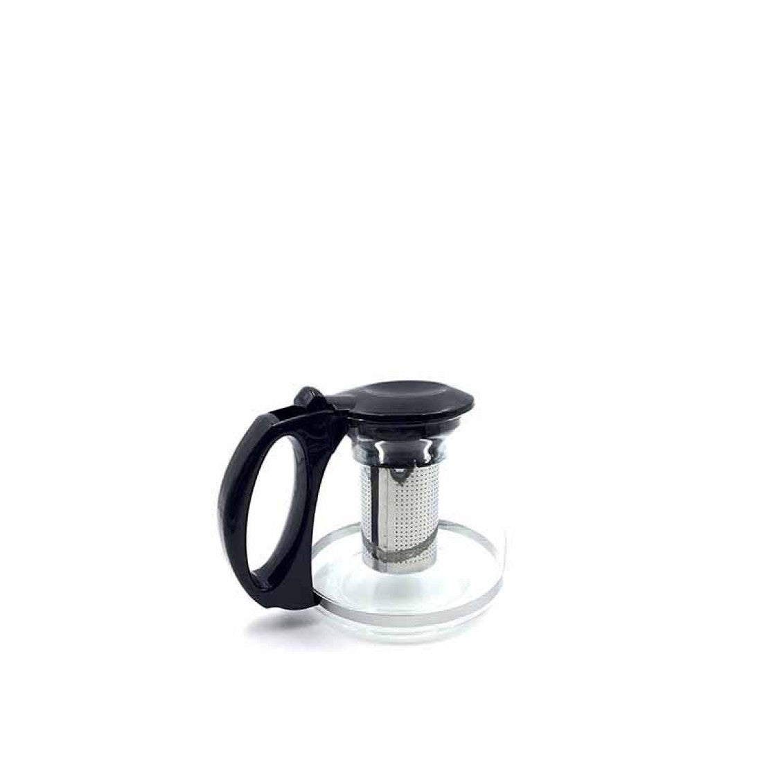 Γυάλινη Καφετιέρα / Τσαγιέρα 1100ml με Ανοξείδωτη Σήτα (Inox) & Μαύρη Λαβή - Worthio  #