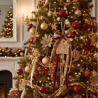 Χριστουγεννιάτικο Γούρι "Ευτυχισμένο Σπίτι" - Ξύλινο Σπιτάκι με Χρυσές Λεπτομέρειες | Worthio