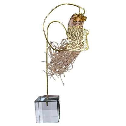 Επιτραπέζιο Διακοσμητικό χρυσο Σπίτι 2026 – Με μπεζ φούντες και βάση