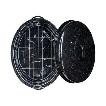 Γάστρα Εμαγιέ με Σχάρα 42x32cm – Ιδανική για Roasting & Μαγειρέματα Φούρνου