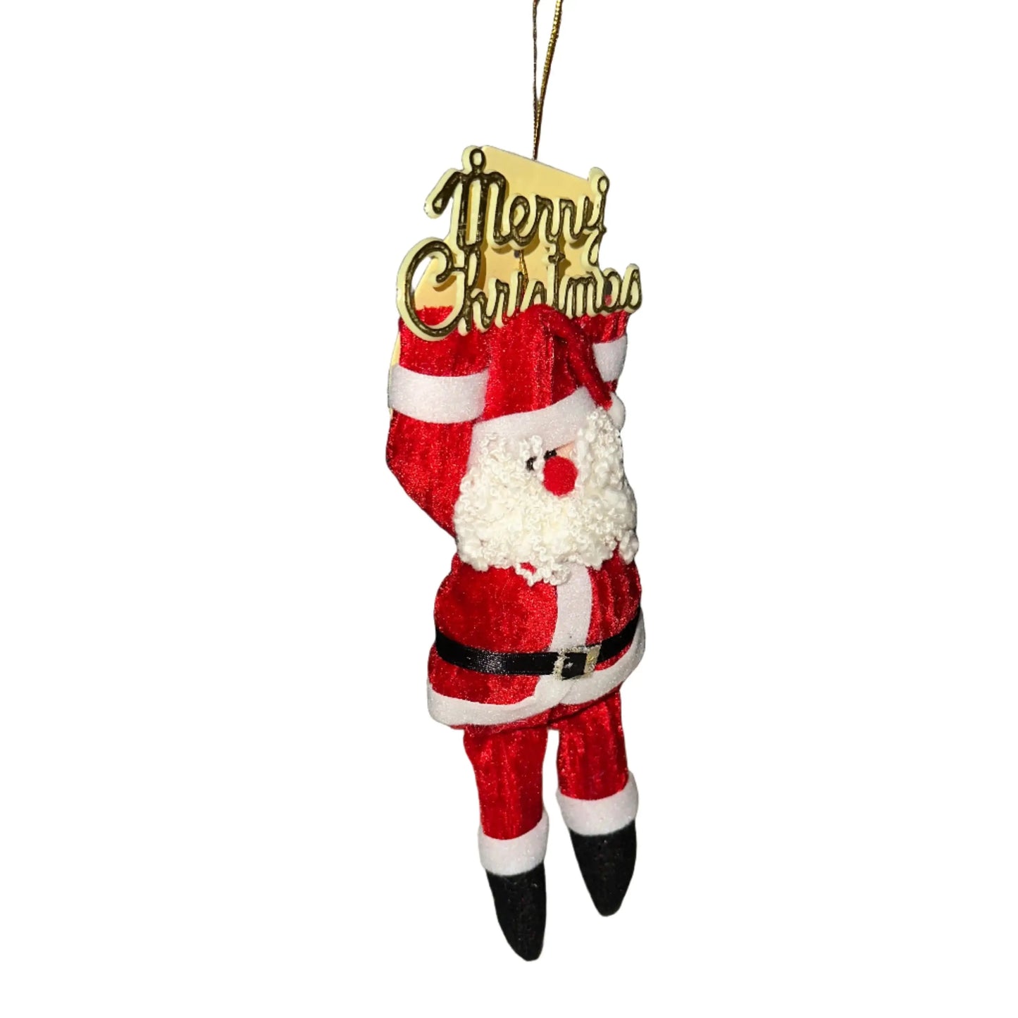 Γιορτινό Στολίδι Άγιος Βασίλης με Επιγραφή "Merry Christmas" – Χριστουγεννιάτικη Διακόσμηση Δέντρου