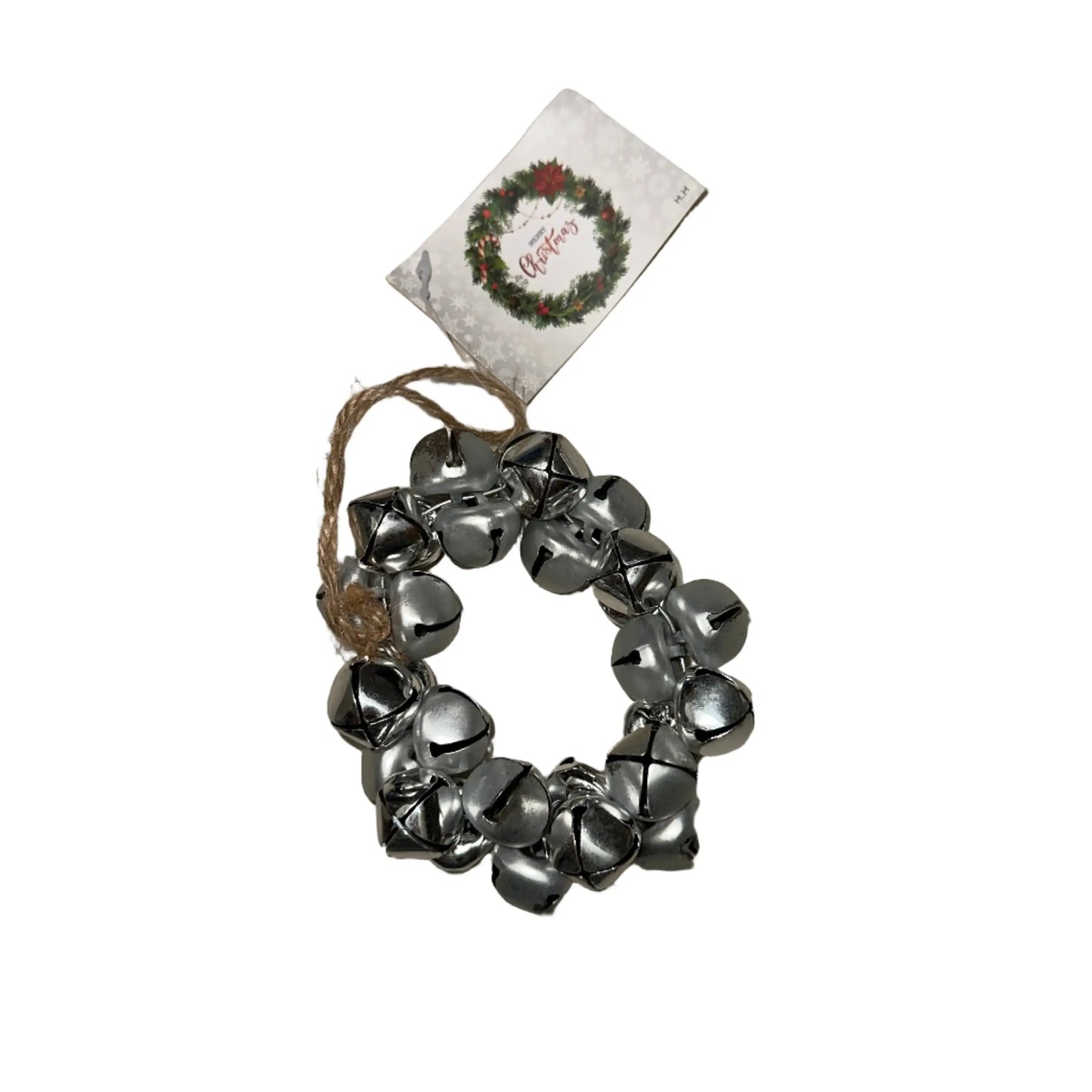 Χριστουγεννιάτικο Στολίδι Στεφάνι από Ασημένια Κουδουνάκια – Rustic Γιορτινή Διακόσμηση