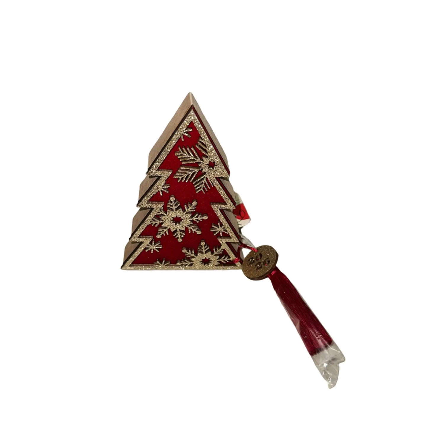 Χριστουγεννιάτικο Γούρι Δέντρο με Χρυσές Λεπτομέρειες & Φούντα – Γιορτινό Διακοσμητικό 2026