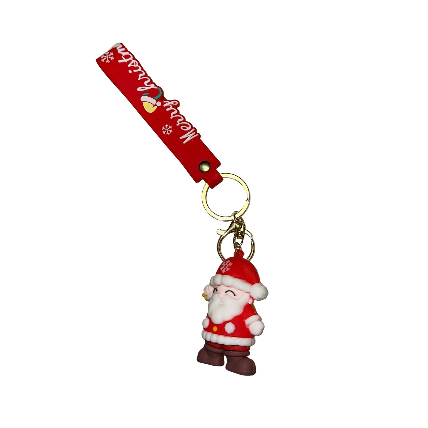 Χριστουγεννιάτικο Μπρελόκ Άγιος Βασίλης με Κορδέλα "Merry Christmas" – Γιορτινό Αξεσουάρ & Δώρο