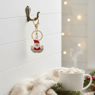 Χριστουγεννιάτικο Μπρελόκ Άγιος Βασίλης με Στρας – Γιορτινό Αξεσουάρ για Δώρο & Διακόσμηση