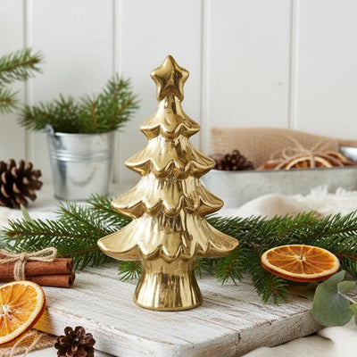 Χρυσό Διακοσμητικό Δέντρο με Αστέρι – Minimal Χριστουγεννιάτικο Στολίδι για Τραπέζι ή Βιτρίνα