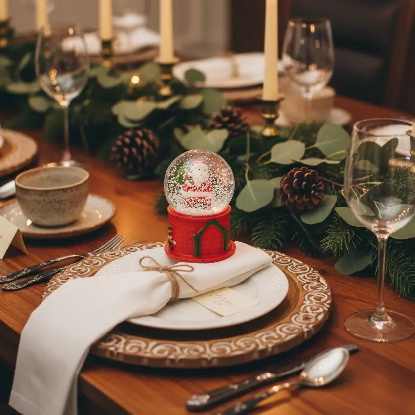 Χιονόμπαλα με Άγιο Βασίλη 7cm - Χριστουγεννιάτικο Διακοσμητικό