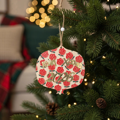 Ξύλινο Κρεμαστό Στολίδι 14 εκ. “Καλή Χρονιά 2026”