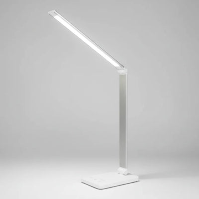 Επιτραπέζιο Φωτιστικό Γραφείου με Ρυθμιζόμενο Βραχίονα (Ασημί)