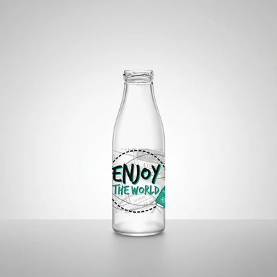 Μπουκάλι Γυάλινο Στρογγυλό 1lt Enjoy The World