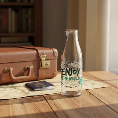 Μπουκάλι Γυάλινο Στρογγυλό 1lt Enjoy The World