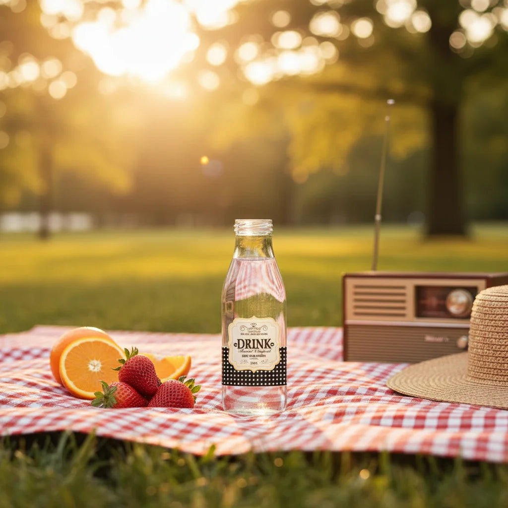 Μπουκάλι Γυάλινο Στρογγυλό 1lt Vintage Drink