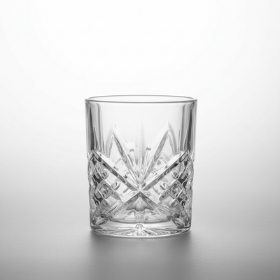 Χειροποίητο Κρυστάλλινο Ποτήρι Ουίσκι 335ml "Flower" – Heavy Crystal (485g)