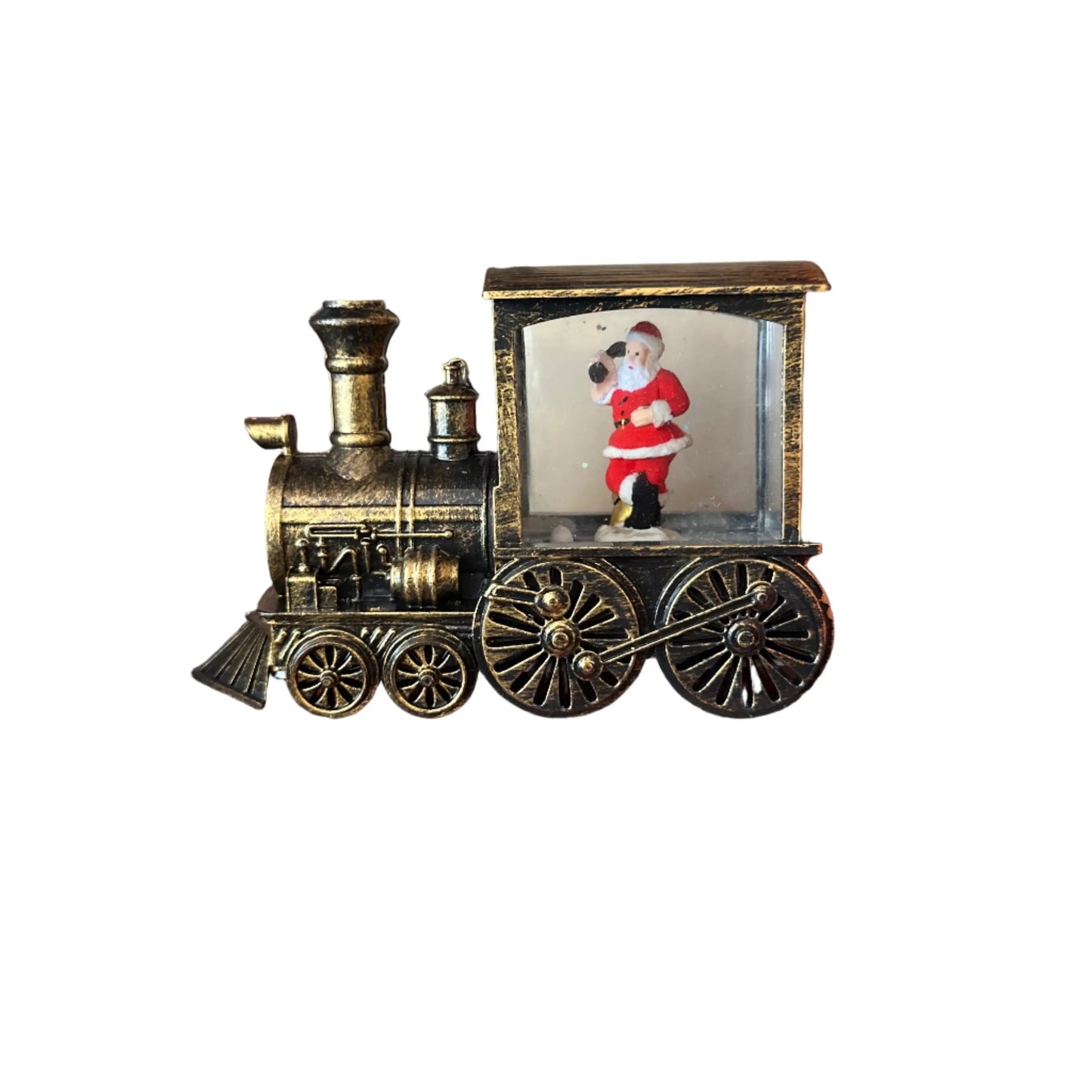 Χριστουγεννιάτικο Τρενάκι με Χιονόθολη & Άγιο Βασίλη – Vintage Bronze