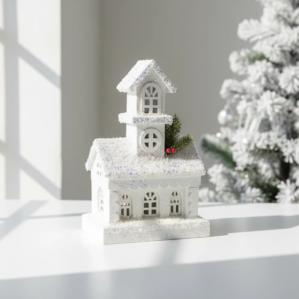 Χριστουγεννιάτικο Σπιτάκι Σιακοσμητικο – Χιονισμένο, 35εκ.