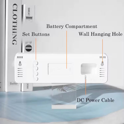 Ψηφιακό Ρολόι Τοίχου LED – Ώρα, Θερμοκρασία & Υγρασία με Μοντέρνο Στυλ - Εναλλακτική Όψη
