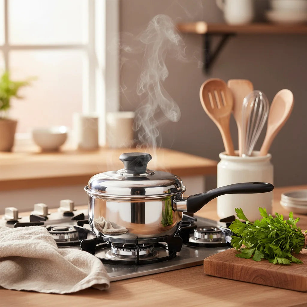 Κατσαρολάκι Γάλακτος Inox No14 με Καπάκι – Ανοξείδωτο Σκεύος για Ζέσταμα & Σάλτσες