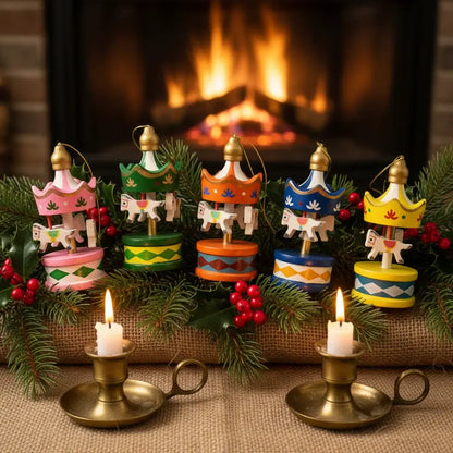 Σετ Χριστουγεννιάτικα Στολίδια Carousel με Άλογο – Mini, Πολύχρωμο, 5 εκ.