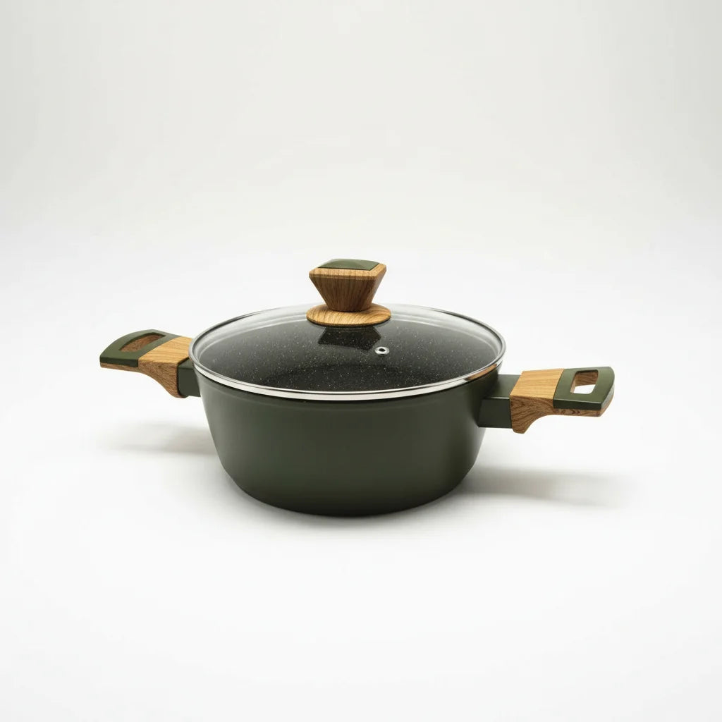 Χύτρες BAROLY MARBLE με Αντικολλητική Επίστρωση Μαρμάρου & Γυάλινο Καπάκι – Για Όλες τις Εστίες