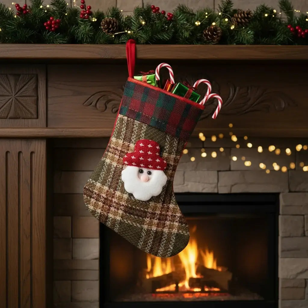 Μικρή Χριστουγεννιάτικη Μπότα με Άγιο Βασίλη 14εκ