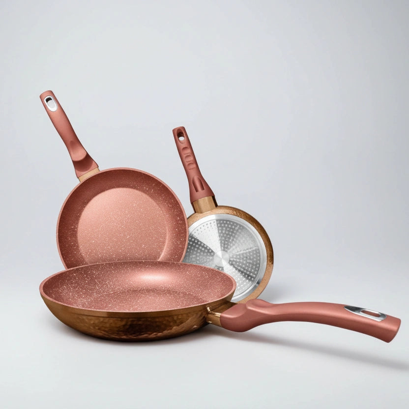 Αντικολλητικό Κεραμικό Τηγάνι Baroly Copper – Κατάλληλο για Όλες τις Εστίες (20cm / 24cm / 28cm) - Worthio  #