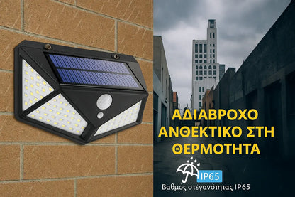 Ηλιακός Προβολέας LED Εξωτερικού Χώρου με Αισθητήρα Κίνησης (100 LED) – Χωρίς Καλώδια