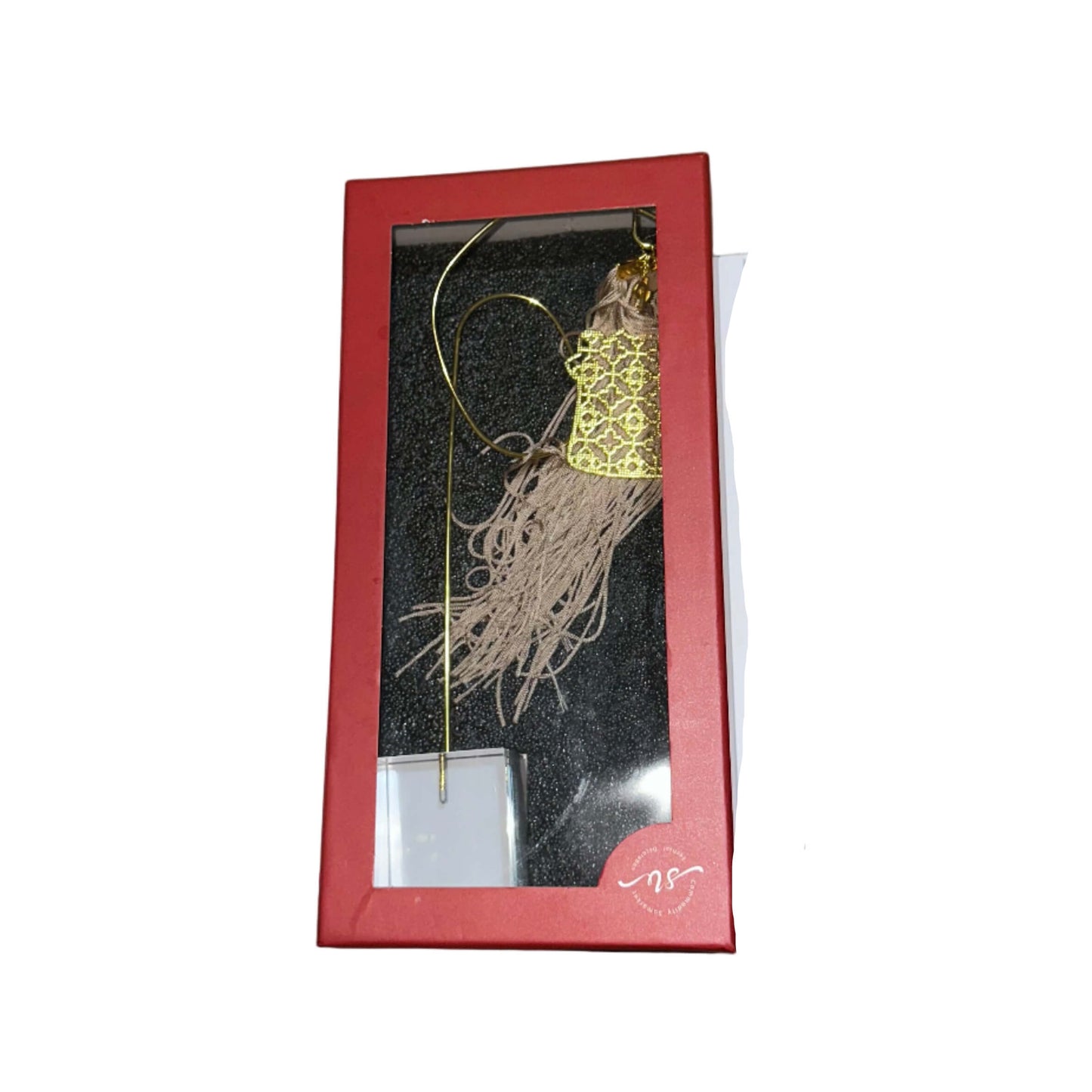 Επιτραπέζιο Διακοσμητικό χρυσο Σπίτι 2026 – Με μπεζ φούντες και βάση