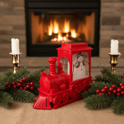 Χριστουγεννιάτικο Τρενάκι με Χιονόθολη & Χιονάνθρωπο