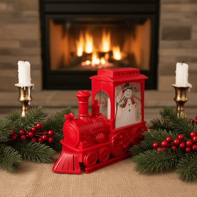 Χριστουγεννιάτικο Τρενάκι με Χιονόθολη & Χιονάνθρωπο