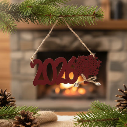 Ξύλινο Στολίδι 2026 «Ζεστή Ανάμνηση» – Με βελούδινη υφή και φυσικό σπάγγο