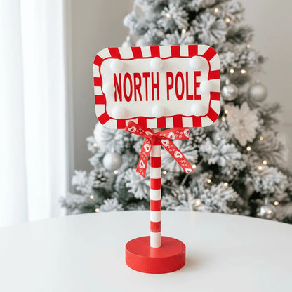 Χριστουγεννιάτικη Διακοσμητική Πινακίδα “North Pole” 28.5cm