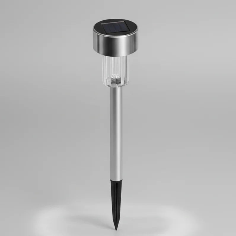 Ηλιακά Φωτάκια Κήπου Inox Καρφωτά LED – Λευκό & Πολύχρωμο RGB (Τεμάχιο ή Σετ 10)