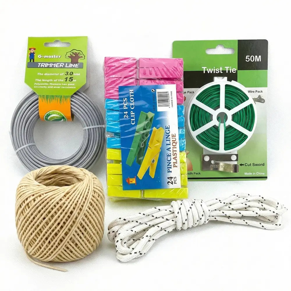 Garden & Home Utility Bundle: Σετ Κήπου, Απλώματος & Οργάνωσης (5 Τεμάχια) - Worthio  #