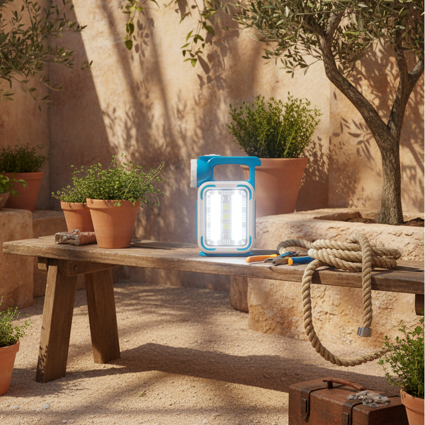 Επαναφορτιζόμενος Φακός & Φωτιστικό Εργασίας LED 2-σε-1