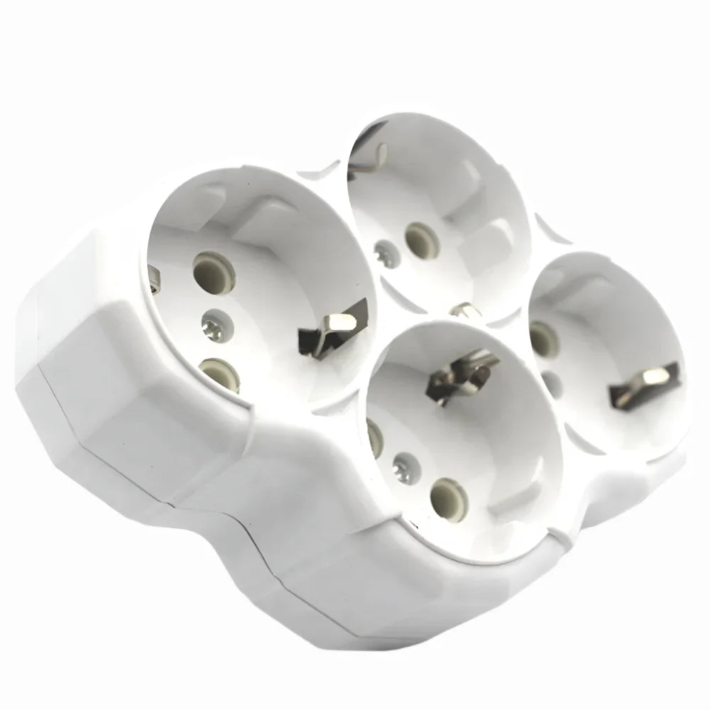 Πολύπριζο 4 Θέσεων Schuko με Γείωση Για Σπίτι/Γραφείο | Λευκό