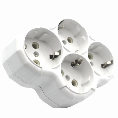 Πολύπριζο 4 Θέσεων Schuko με Γείωση Για Σπίτι/Γραφείο | Λευκό